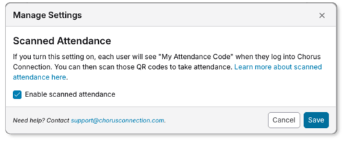 ScannedAttendanceSettings